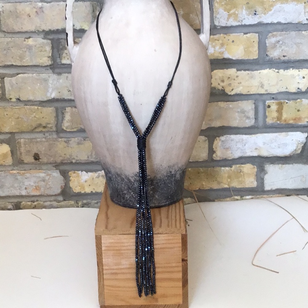 Necklace sparkly navy 20”